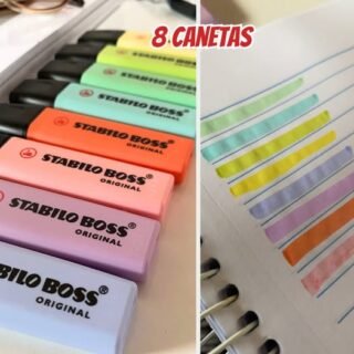 Marcador de Texto, Stabilo Boss Pastel Estojo com 8 Unidades