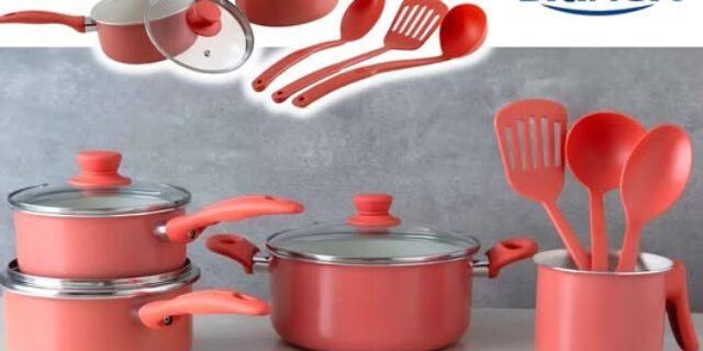 Jogo de Panelas Brinox de Alumínio Rosé 8 Peças Easy