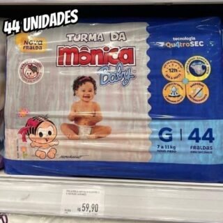 Fralda Turma da Mônica Baby Mega G 44 Unidades