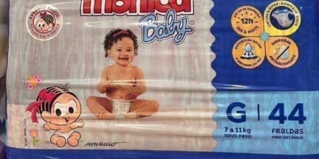 Fralda Turma da Mônica Baby Mega G 44 Unidades