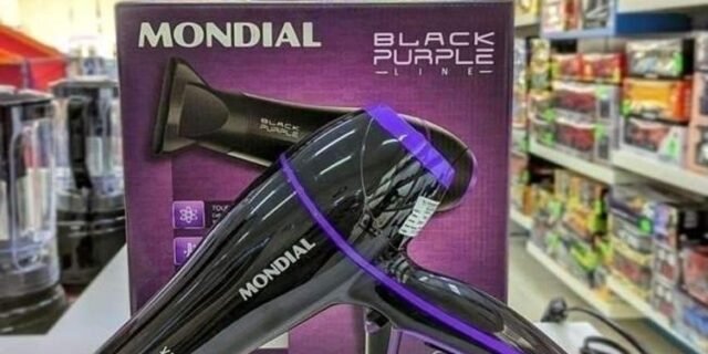 Secador de Cabelo Mondial Black Purple SCN-01 – Tourmaline 2000W 2 Velocidades 220V