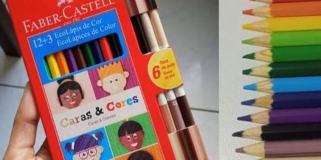 Lápis de Cor Ecolápis Caras & Cores 12 Cores + 6 Tons de Pele, Faber-Castell