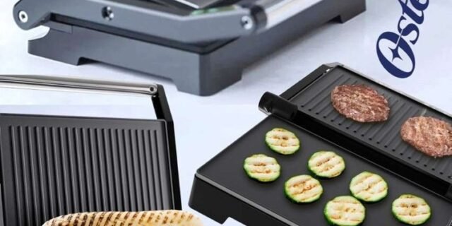 Oster Mini Grill Elétrico Oster Inox 2 em 1, OGRL230, 127V