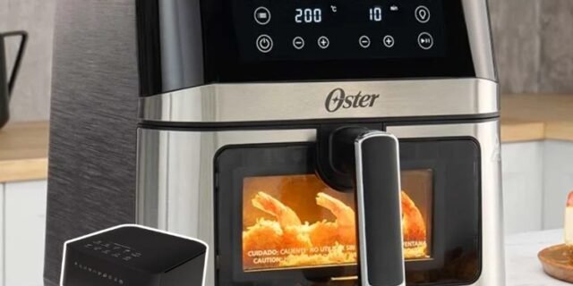 Fritadeira Inox DiamondTech Oster 7,5L com Visor Transparente – 127V