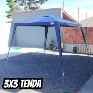 Tenda Gazebo Azul Polietileno 3×3 Metros Desmontável Belfix