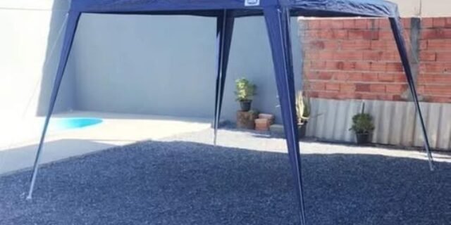Tenda Gazebo Azul Polietileno 3×3 Metros Desmontável Belfix