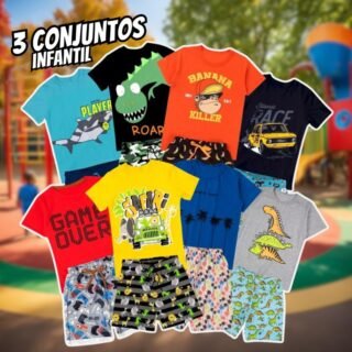 Kit 6 Peças De Roupa Infantil Menino Masculino Verão
