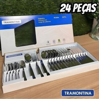 Jogo Talheres Faqueiro Búzios Aço Inox 24 Peças Tramontina