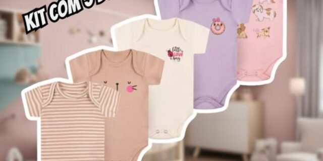 5 Kit Conjunto Manga Curta Bodie Body Infantil
