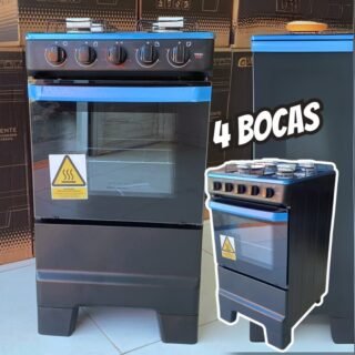 Fogão 4 Bocas Esmaltec Preto Ideal Pop