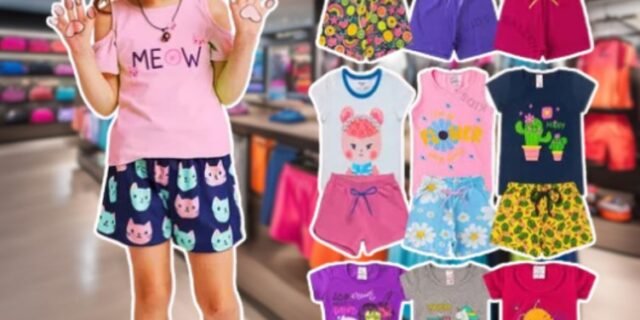 Kit Conjunto Infantil Menina Verão 08 Peças