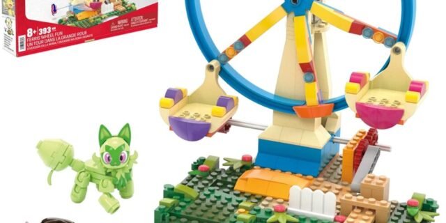 MEGA Pokémon, Blocos de Montar, Conjunto Diversão na Roda-Gigante com 393 peças e 4 Pokémons, Para crianças a partir de 8 anos