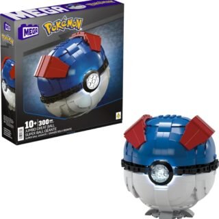 MEGA Pokémon, Blocos de Montar, Conjunto Pokébola Gigante com 299 peças e Suporte para Exibição, A partir de 10 anos