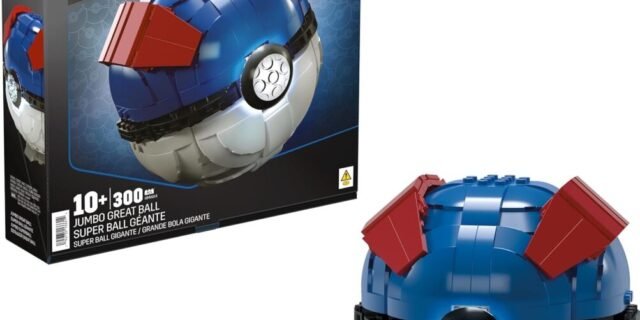 MEGA Pokémon, Blocos de Montar, Conjunto Pokébola Gigante com 299 peças e Suporte para Exibição, A partir de 10 anos