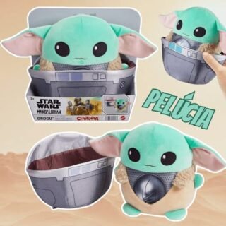 Star Wars, Pelúcia Grogu no Carrinho de Bebê, 17 cm de Altura