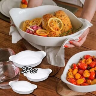 Conjunto de Assadeiras de Vidro Marinex – Opaline 3 Peças