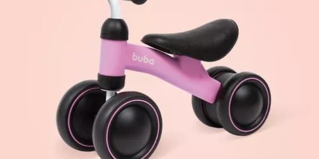 Bicicleta De Equilíbrio 4 Rodas Buba Infantil Sem Pedal