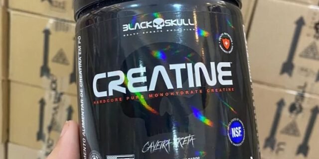 Creatina Monohidratada Pura Pote 300g Creatine – Black Skull Sabor Sem Sabor