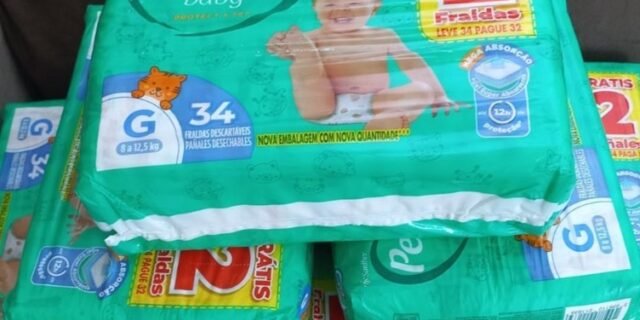 Fralda Infantil Personal Baby Protect e Sec G Mega 9x34pads Leve 34 pague 32 Unidades