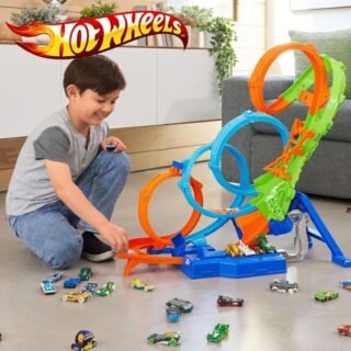 Hot Wheels Action, Pista de Brinquedo com 4 Voltas, Colisões Desafiadoras e 1 Carrinho de Escala