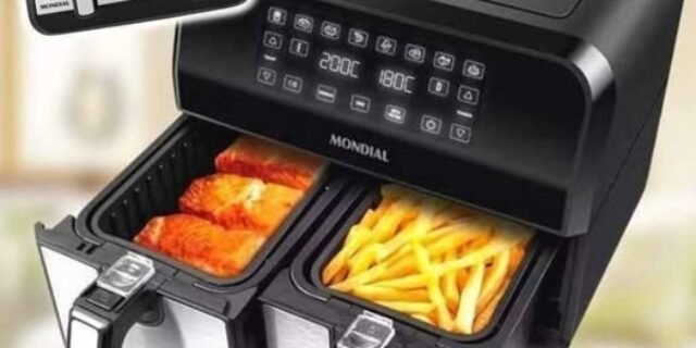 Fritadeira Air Fryer Dual Duplo Cesto 8L, Mondial, 2200W, 220V
