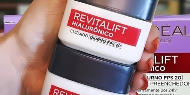 Kit Creme Facial Anti-idade L’Oréal Paris Revitalift Hialurônico Noturno + Diurno FPS 20, 49g
