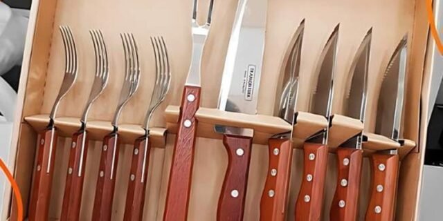 Kit Churrasco Tramontina 10 Peças Inox Cabo Madeira