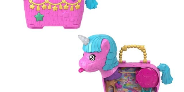 Polly Pocket, Conjunto de Brinquedo 35º Aniversário da Polly Dia Especial da Pinhata com 2 Microbonecas e 25 Acessórios, Para crianças a partir de 4 anos