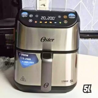 Fritadeira Elétrica Sem Óleo/air Fryer Oster Ofrt930 Inox E Preto Com Timer Inox 5l