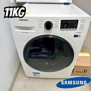 Lavadora Digital Inverter Samsung Porta Black WW11T Branca 11kg