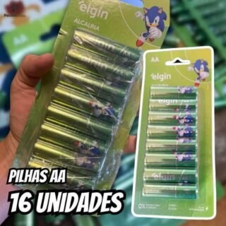 Pilha Alcalina Aa Com 16 Unidades Elgin Comum