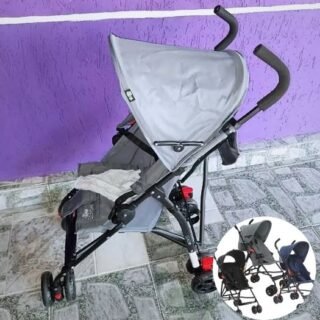 Carrinho De Bebê Passeio Guarda Chuva Movee Preto Maxi Baby