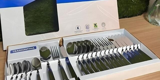 Jogo Talheres Faqueiro Búzios Aço Inox 24 Peças Tramontina