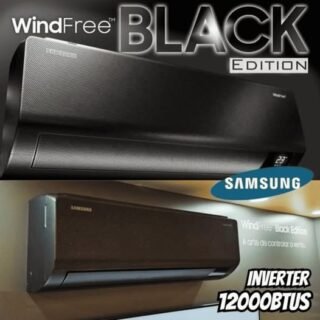 Ar-condicionado Split Inverter Samsung WindFree Black Edition Sem Vento 12.000 BTUs Quente e Frio 220V