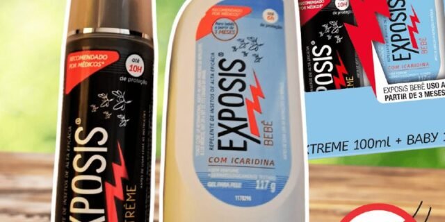 Exposis Extreme, Repelente Spray de Mosquitos 100ml e Exposis Bebê, Repelente Gel de Mosquitos 117g