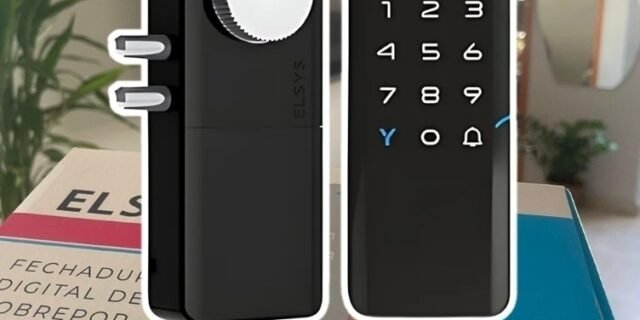 Fechadura Digital de Sobrepor, Abertura por senha ou tag, Pop, Preta, DS1100V, Elsys
