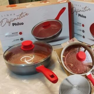 Panela Philco PPH240APR Redstone com Tampa de Vidro 2,7L