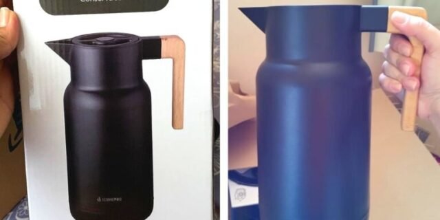 Termopro, Wood Fashion, TP6551, Garrafa Térmica, Preta, 1 L