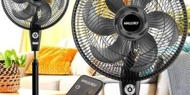 Ventilador de Coluna Mallory Air Timer TS+ Com Controle Remoto 126W, Silencioso, Com Hélice de 6 pás, Auto desligamento programável de até 7 horas – PR-GR – 220V
