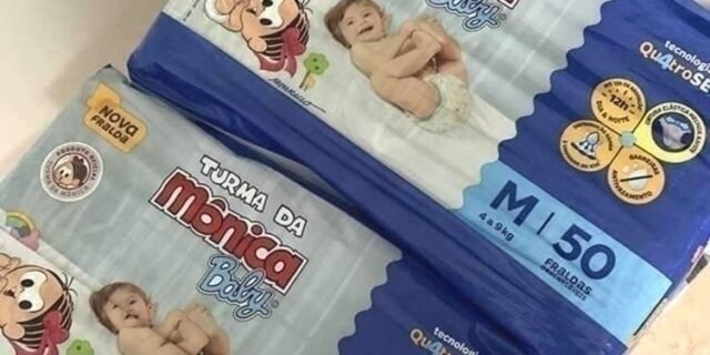 Fralda Turma da Mônica Baby Mega M 50 Unidades