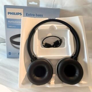 Headphone Philips bluetooth on-ear com microfone e energia para 15 horas na cor preto TAH1108BK/55