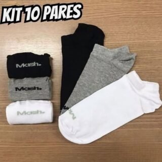 Kit Com 10 Pares Meias Invisivel Sapatilha Mash Soquete