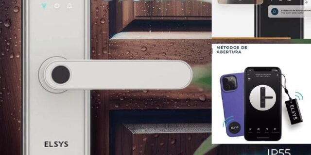 Fechadura Digital de Embutir, Wi-Fi com Biometria, Elsys, SAX – Abertura via Biometria, Senha Numérica, Aplicativo, Camera (2 cores)