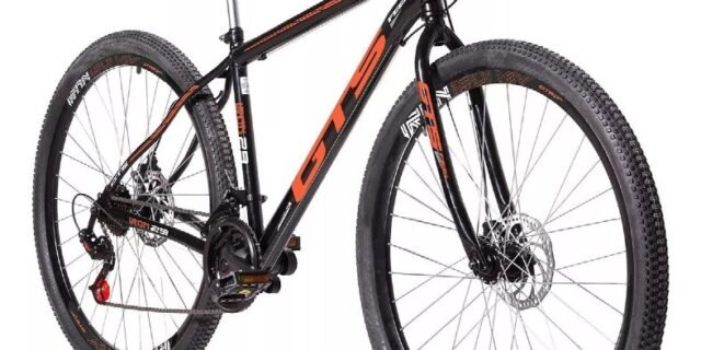 Bicicleta mountain bike GTS Feel Iron Aro 29 tamanho do Quadro 17″ preto/laranja