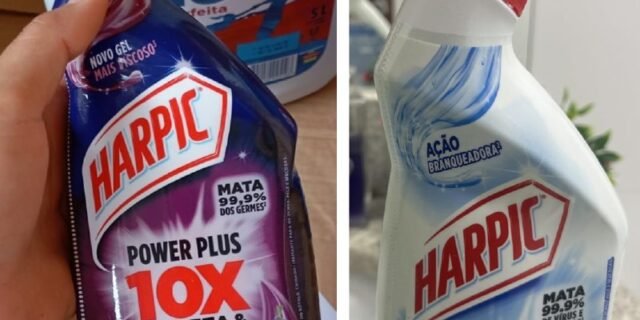 Harpic Desinfetante Líquido Power Plus Lavanda ou Cloro Forte 500Ml