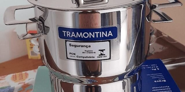 Cuscuzeira Tramontina Brava Em Aço Inox Com Alças E Tampa 14 Cm 2, 1 L Tramontina Inox Cuscuzeira Aco Inox Brava