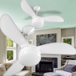 Ventilador de Teto Ventisol Fênix Branco / Silver 3 Pás, 3 Velocidades, CV3 Premium 110V