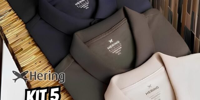Kit 5 Camisas Polo Básica Masculina Manga Curta Hering