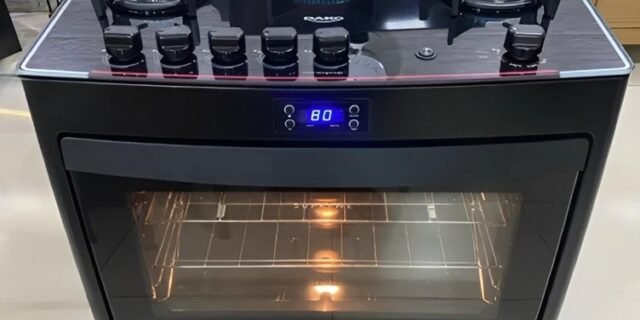 Fogão 5 Bocas Preto com Mesa de Vidro e Timer Digital Dako Supreme Black Glass Bivolt