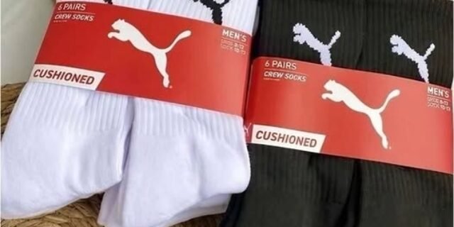 Kit 6 Pares Meias Puma Cano Médio Alto Algodão